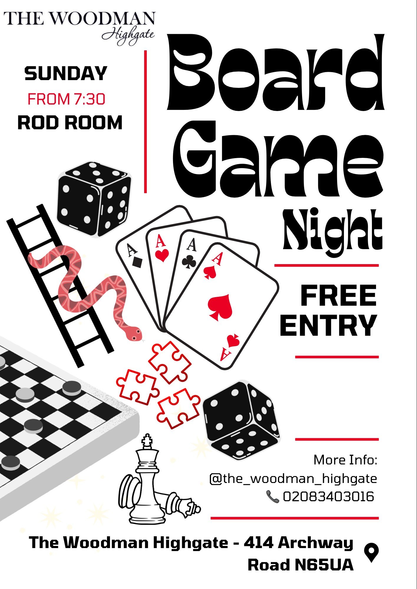 Sunday Nights is Board Game Night from 7.30pm – every week!!
